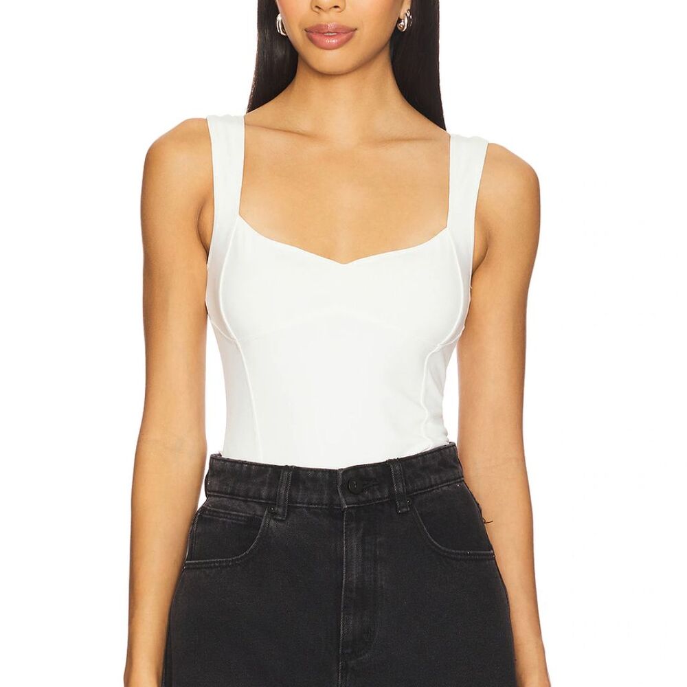 Free People Tank Top sweetheart corset somewhere sometime womens Cream (medium)